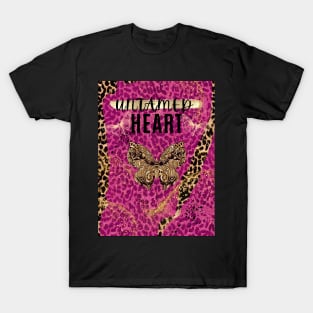 Untamed heart leopard pattern with pink by Renee T-Shirt